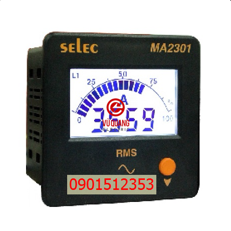 Đồng hồ đo dòng điện Selec MA2301 72x72mm