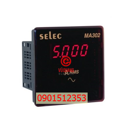 Đồng hồ đo dòng Selec MA302-75mV-DC 96x96mm